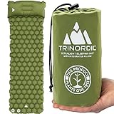 Trinordic 550g Ultraleichte Aufblasbare Isomatte - Mit Aufblasbarem Kissen - Camping Matratze mit Kleines Packmaß für Outdoor, Camping, Wandern & Bikepacking