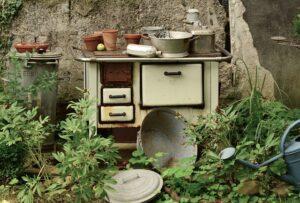 Gaskocher im Garten
