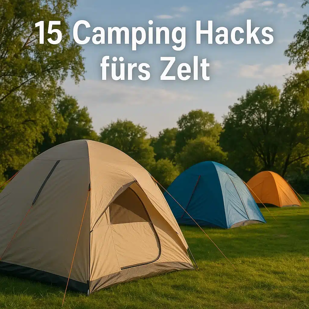 Mehrere Zelt auf einem Campingplatz auf einer Wiese