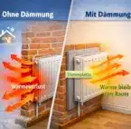 Dämmung hinter Heizungen anbringen Dämmung hinter Heizungen anbringen „Vergleich eines Heizkörpers ohne Dämmung"