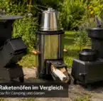 Raketenofen Raketenöfen im Vergleich für Camping und Garten mit Kessel und Dutch Oven