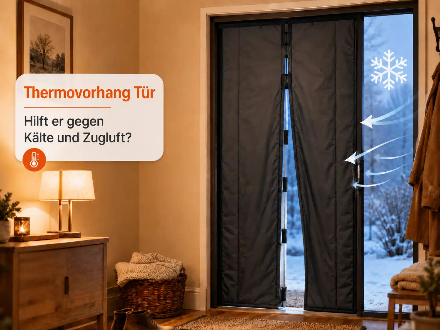 Thermovorhang Tür mit Magnetverschluss gegen Kälte und Zugluft