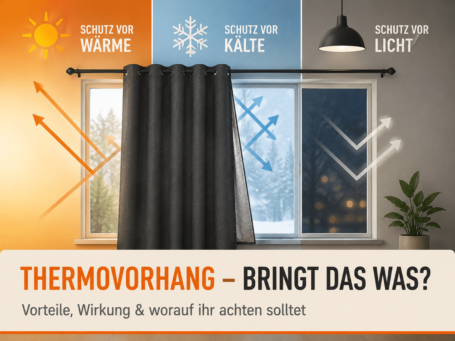 Thermovorhang Fenster als Schutz vor Hitze, Kälte und Licht