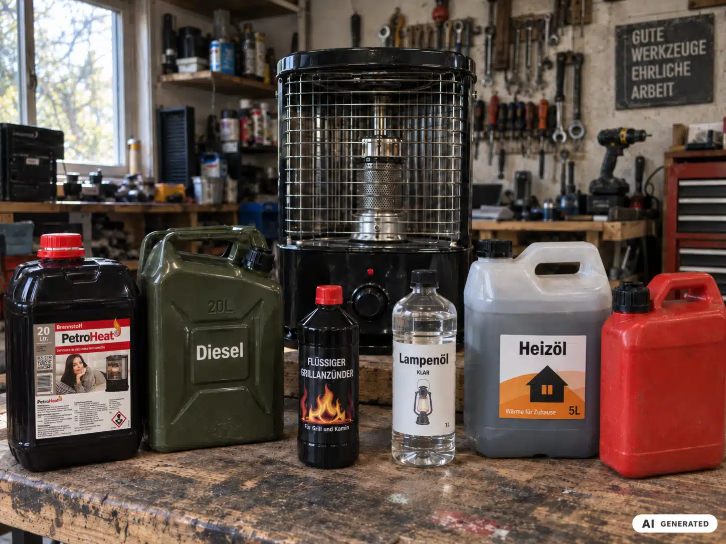 Petroleumofen mit Heizöl betreiben: Heizöl, Diesel, Lampenöl, Grillanzünder und Petroleum im Vergleich
